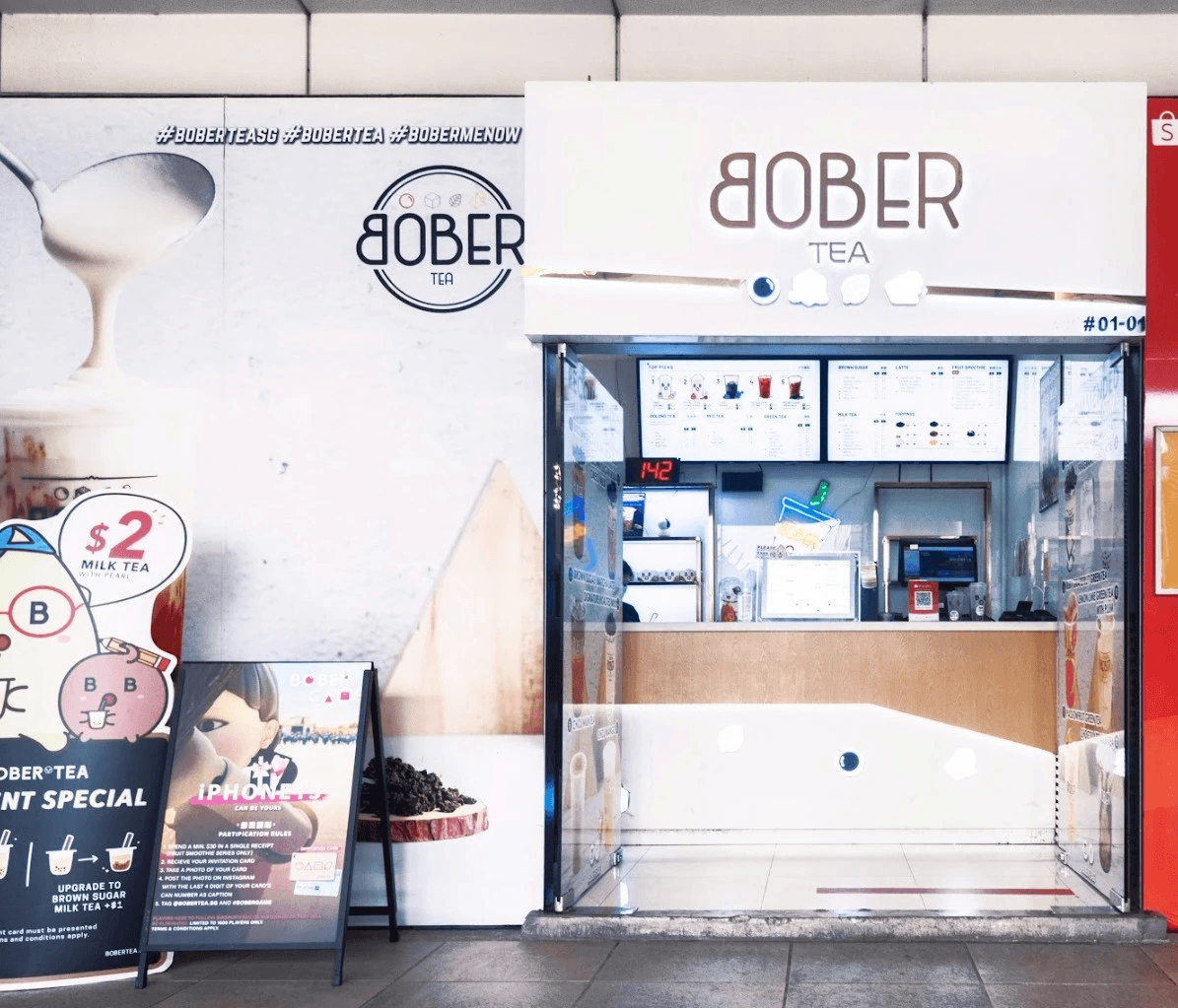 The first Bober Tea store at Bishan MRT in Singapore